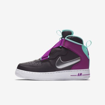 Nike Air Force 1 Highness - Nagyobb Gyerek Utcai Cipő - Szürke/Lila/Metal Titán